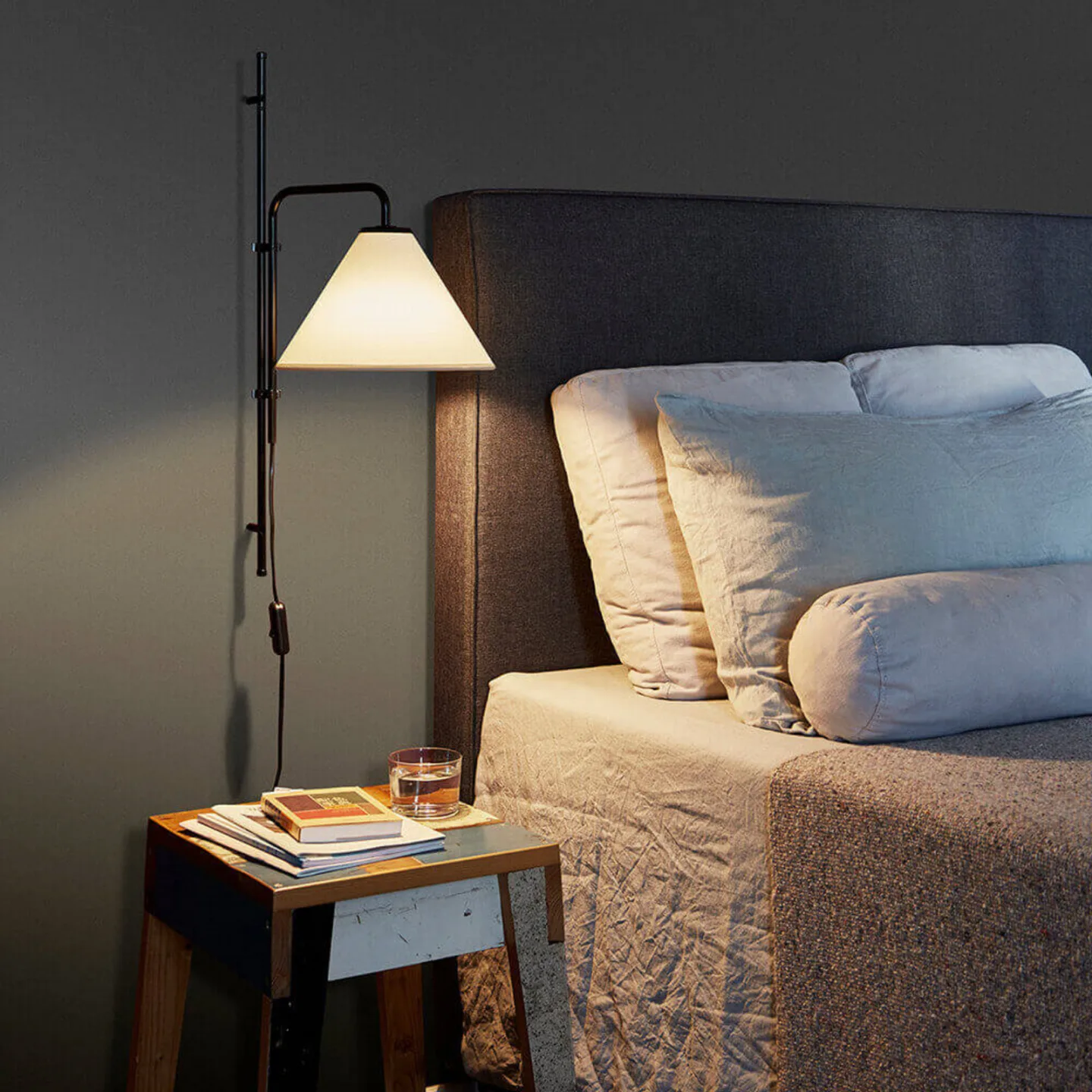 Funiculi Fabric Væglampe Sort/Hvid - Marset - Metal