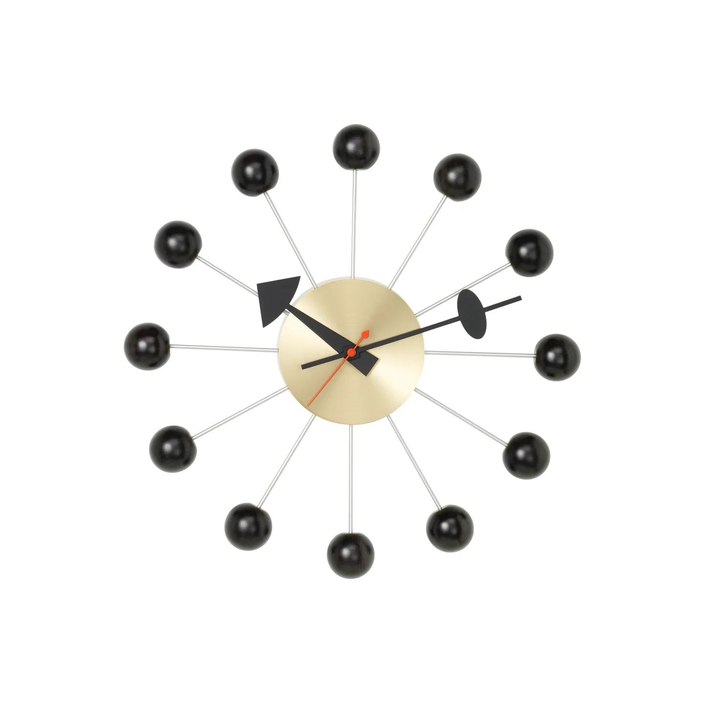 Vitra - Ball Clock väggklocka Svart/Mässing - Klockor - George Nelson - Svart