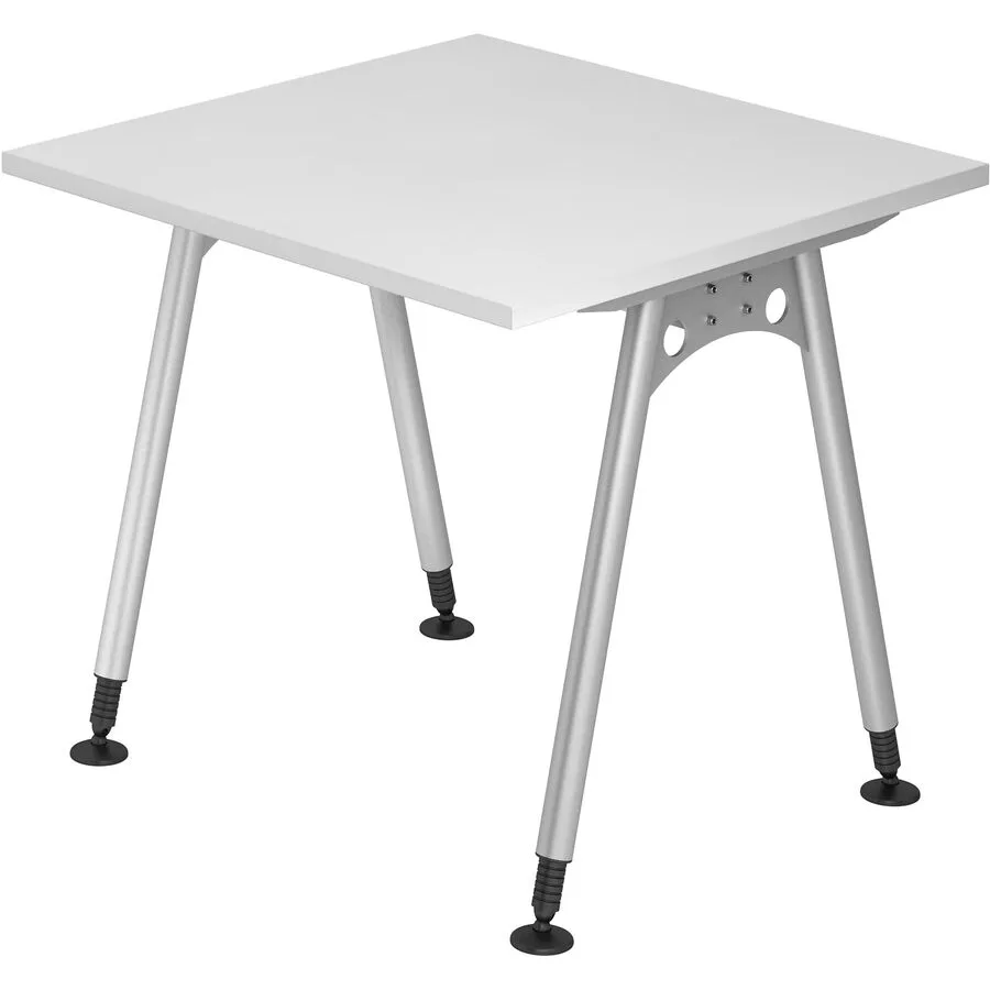 Schreibtisch Office weiss Holzwerkstoff Höhenverstellbar B 80 T 80 cm