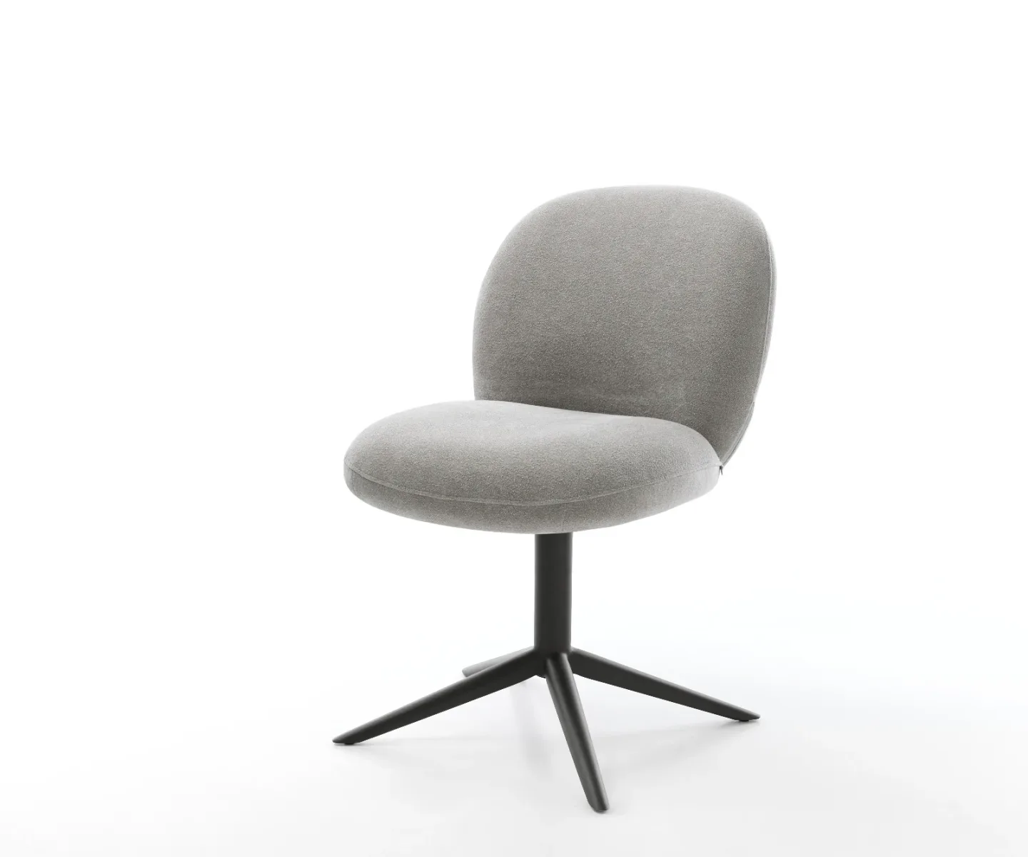 Drehstuhl Nube-Flex Strukturstoff Soft Grau Fußkreuz Schwarz 360° drehbar Wippfunktion Taschenfederkern