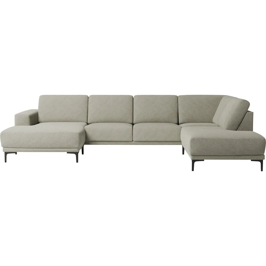 Ecksofa Bivio Rechts Polyester/Polypropylen graubeige B 345 T 210 cm
