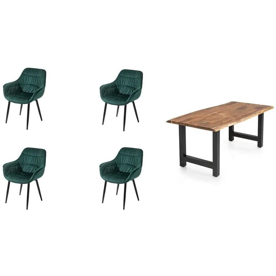 Essgruppe Eats natur Akazie/Samt B 180 T 90 cm 4