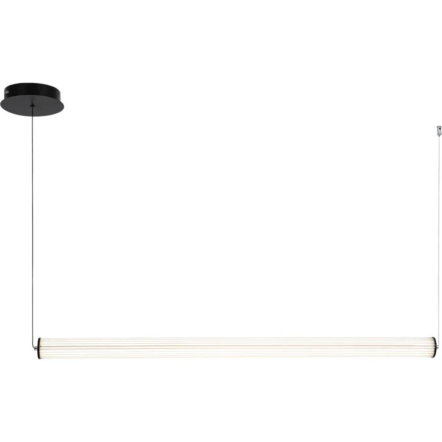 Pendellampe Vaal Schwarz/Transparent Kunststoff/Metall 109.5 cm 120 cm - LED - Lichtfarbe: Extra warmweiss - Material: Metall/Kunststoff -