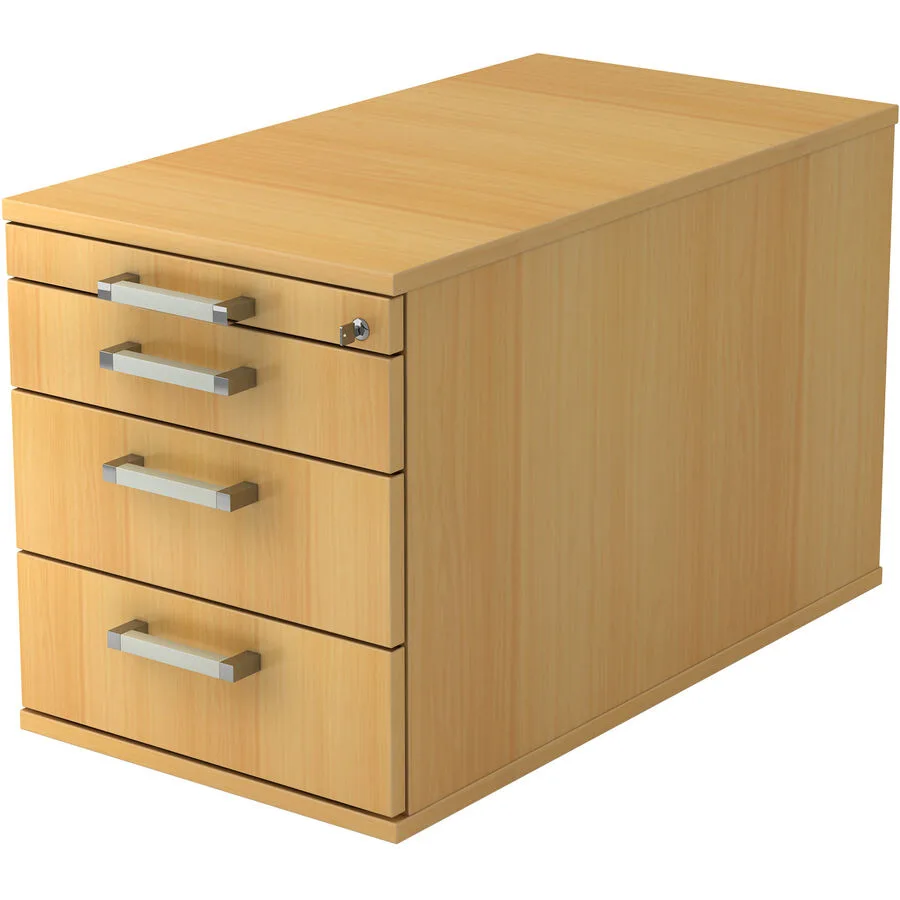 Rollcontainer Office Buche Dekor Holzwerkstoff/Metall B 42.8 cm H 51.2 cm