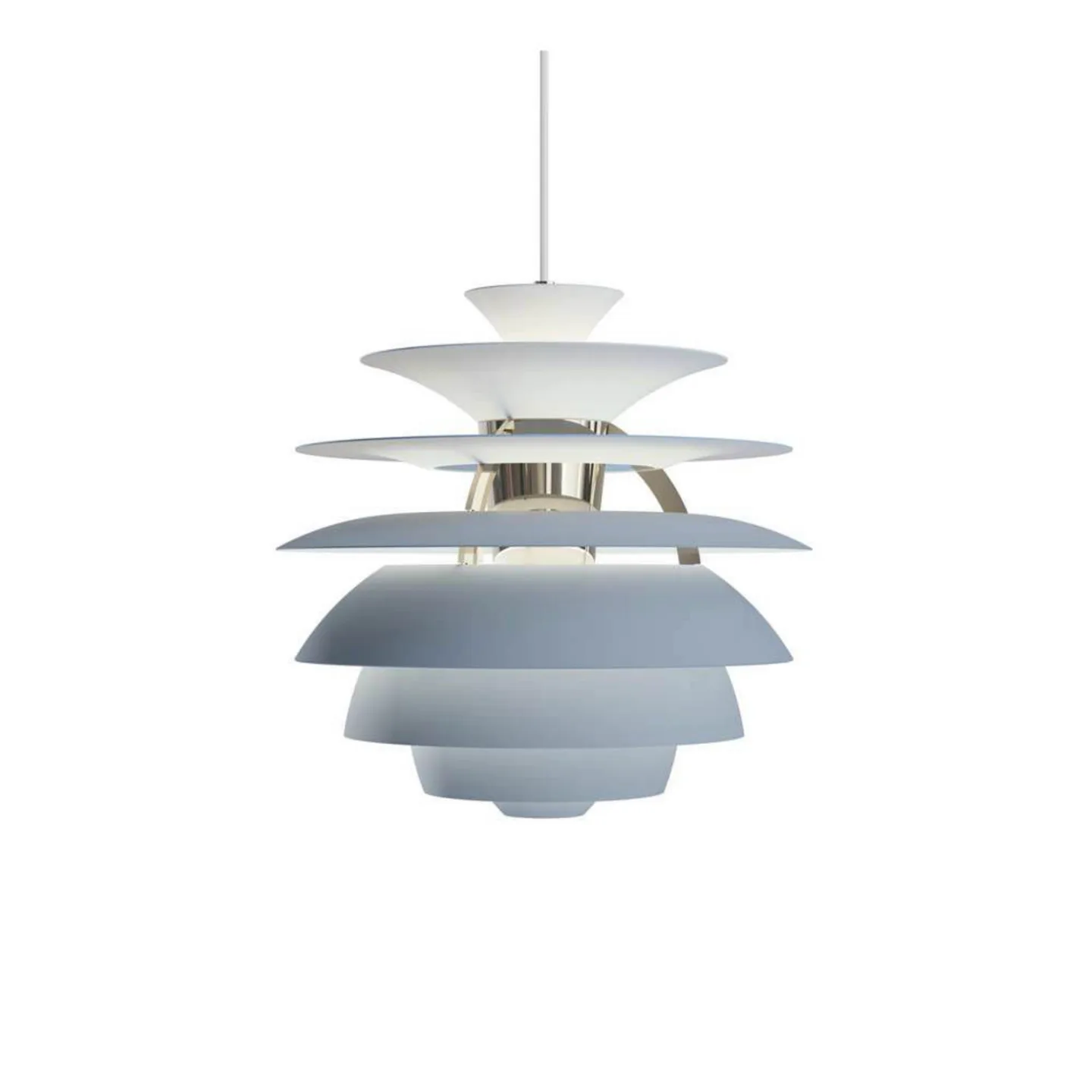 Louis Poulsen PH Snowball pendel E27 Dusty blue-chrome