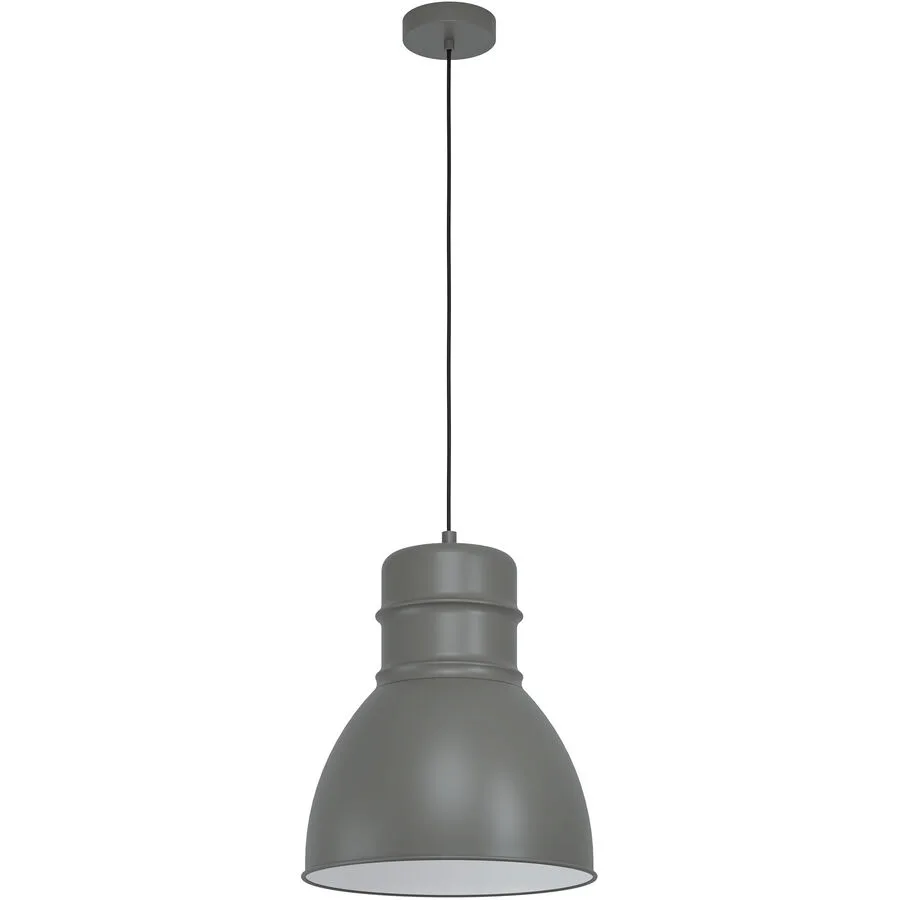 Eglo Pendellampe Ebury Grau/Weiss Stahl 38 cm 110 cm - Farbe: grau-weiss