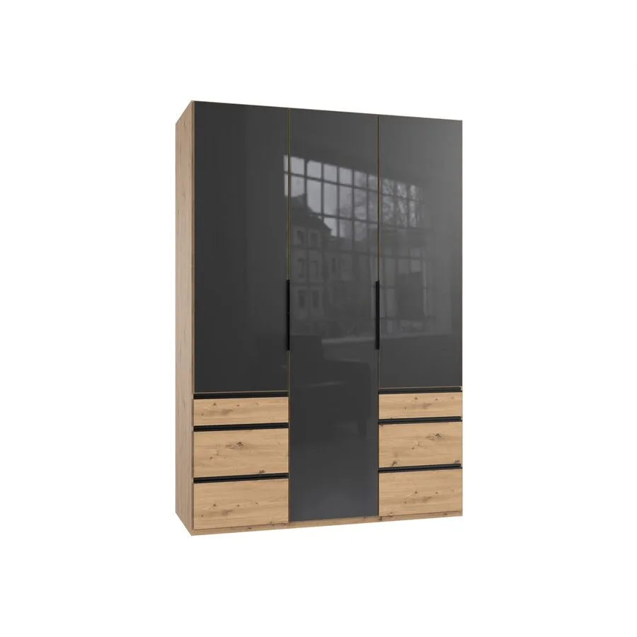 Kleiderschrank Sanko Eiche Nachbildung Holzwerkstoff B 150 cm