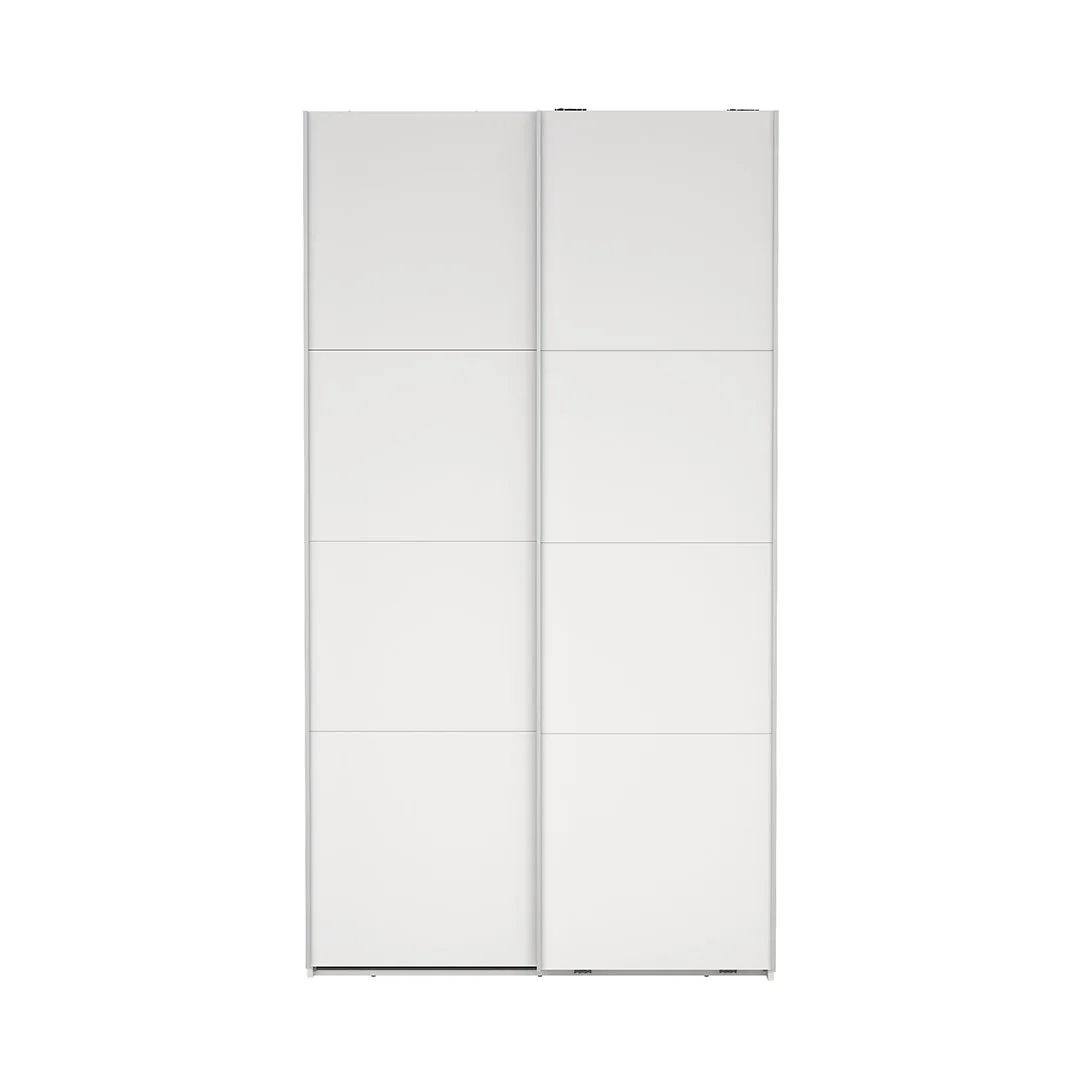 Catania Kleiderschrank 221x119x67cm, 2 Schiebetüren weiß.