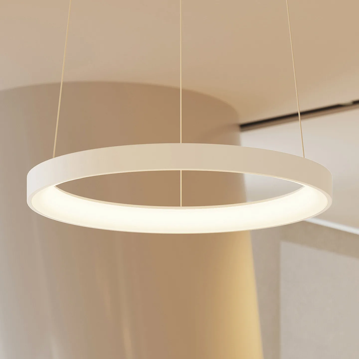 Vivy LED-Hängeleuchte, weiß, Ø 58 cm, Metall - Arcchio - Küche - Modern - Einflammig