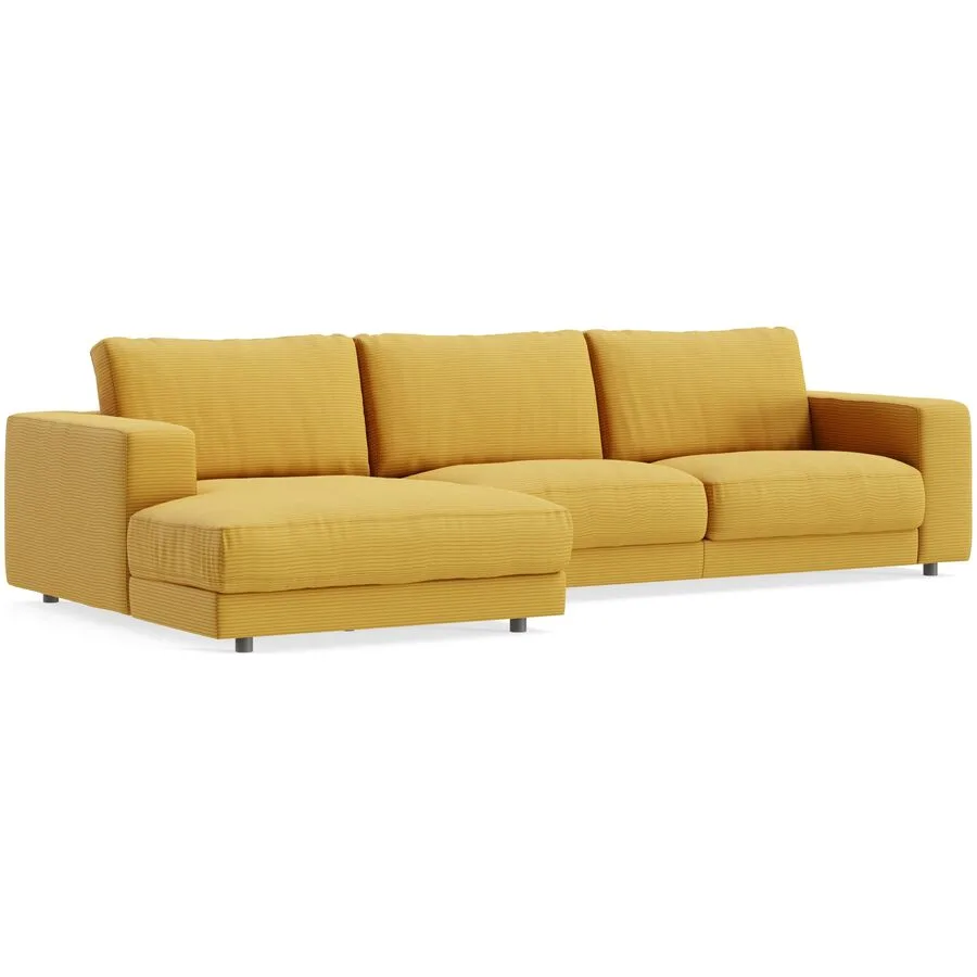 Ecksofa Ava Links Bezug: 88% Polyester, 12% Polyacryl gold B 320 T 170 cm - Möbel Konfigurator: Traummöbel individuell zusammenstellen