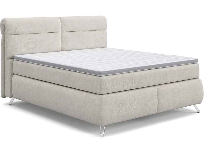 Boxspringbett SWISS HOME STYLE AMBER beige 160x200cm flexibel / halbfest