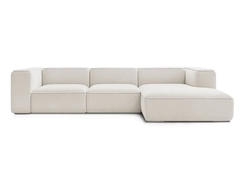 Ecksofa BOBOCHIC ZEPHYR Stoff mit Textur weiss