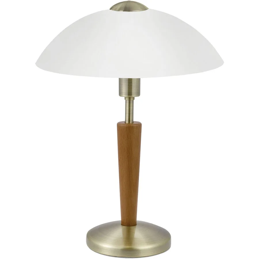 Eglo Tischlampe Solo 1 Braun Stahl/Holz 35 cm - Farbe: buche - Material: Holz/Stahl