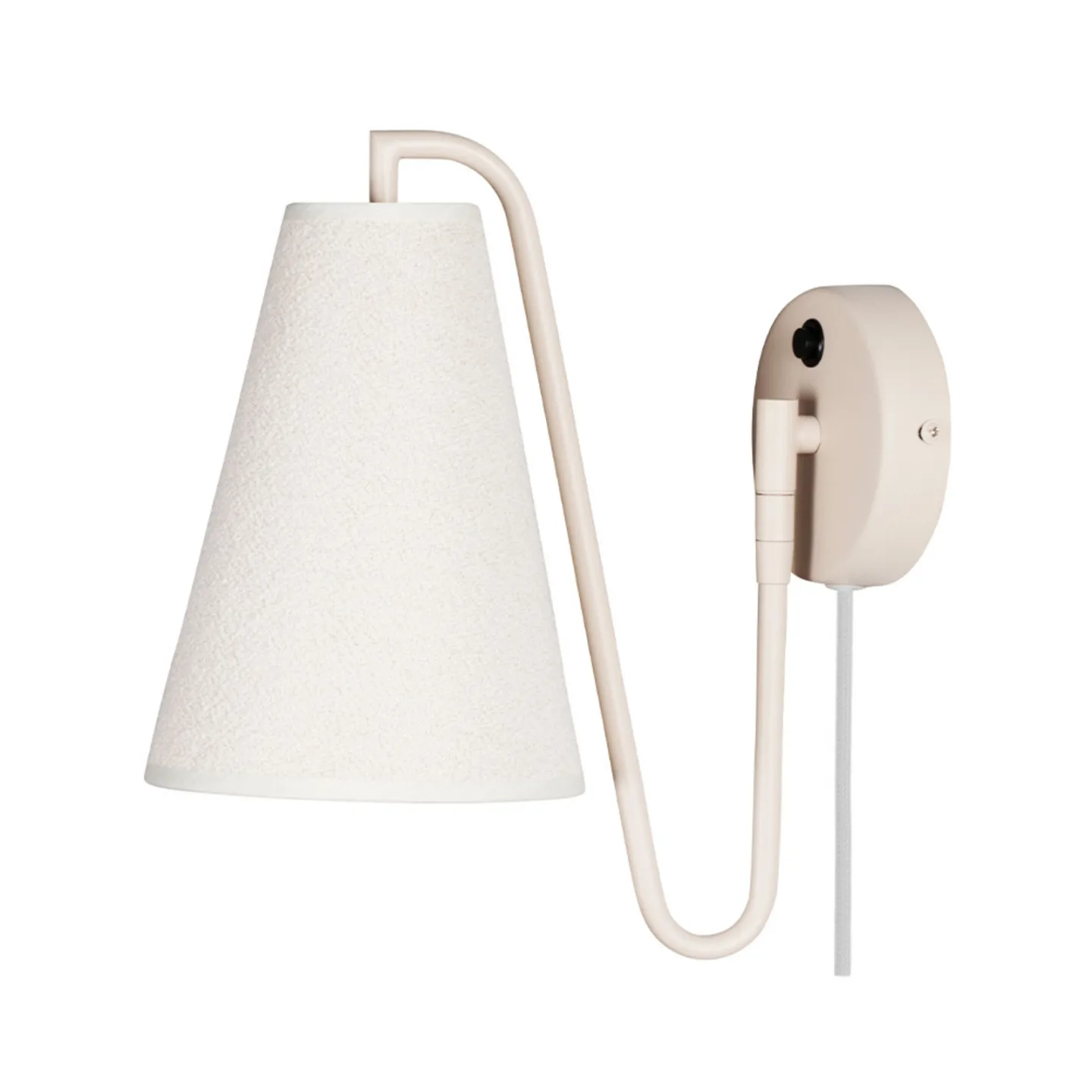 Lou Wandleuchte Bouclé Weiß/Beige - Globen Lighting - Wohnzimmer - Design - Stoff / Textil