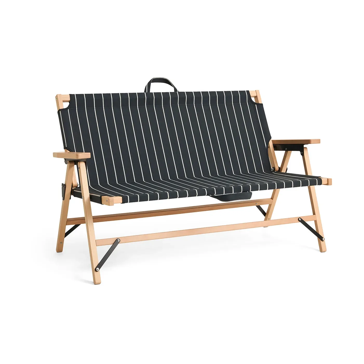 HAY Outdoor Market Klappsofa Black-beige, 2-sitzig
