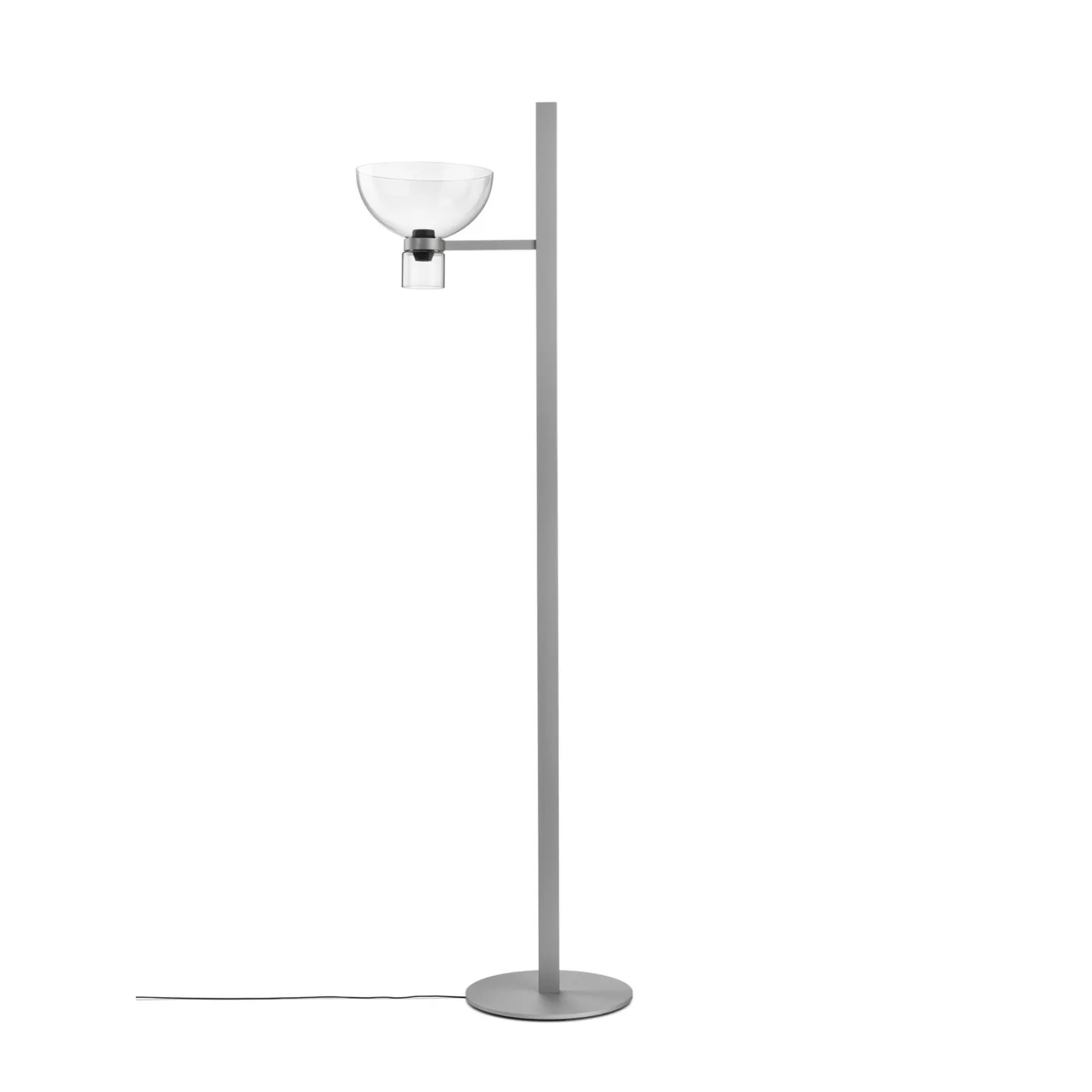 Nocturne F1 Bowl LED-Stehleuchte, silber, Höhe 206 cm - Flos - Wohnzimmer - Design - Aluminium - Mit Schirm