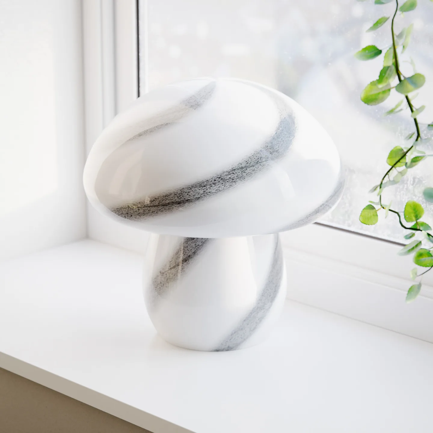 By Rydéns Mira Mushroom bordslampa 30 cm Vit-svart
