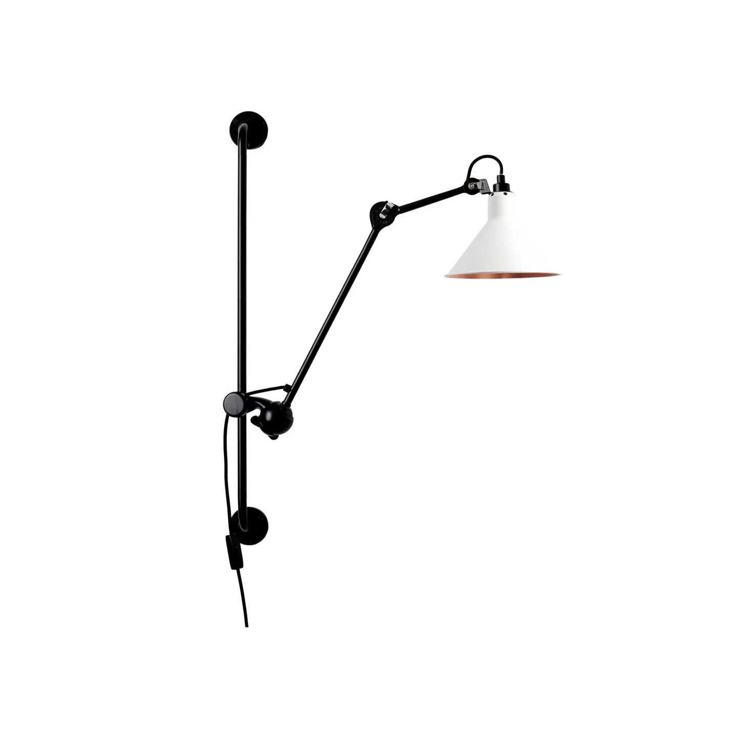 DCWéditions - Lampe Gras No210 - Conic, Vit med kopparinsida - Vägglampor - Bernard-Albin Gras - Vit - Metall
