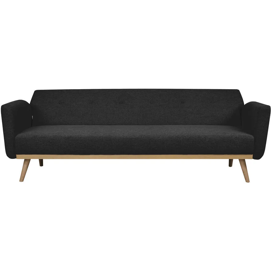 Sofa Calvin Schwarz, Natur Stoff, Birke, Federn B 212 T 85 cm