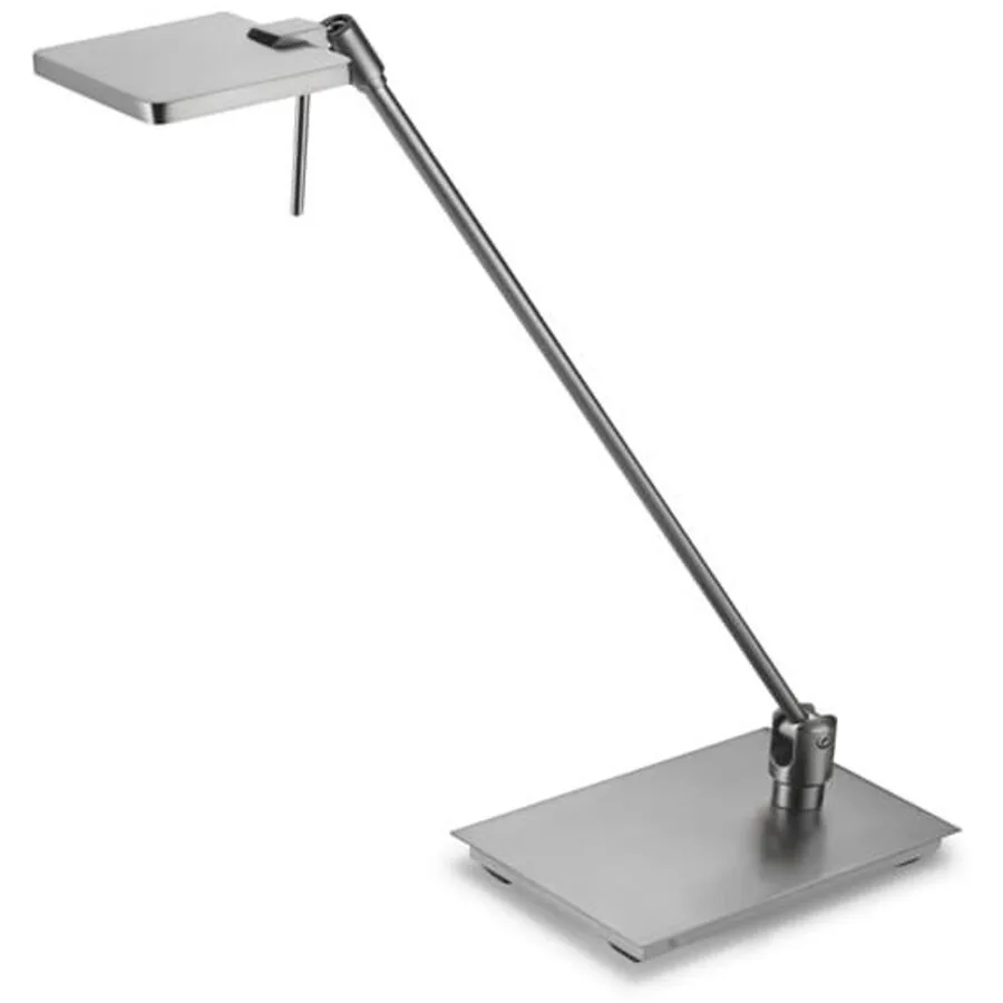 Tischlampe Chaim Grau Metall 50 cm - Farbe: Nickel matt - LED - LED Energiesparlampen