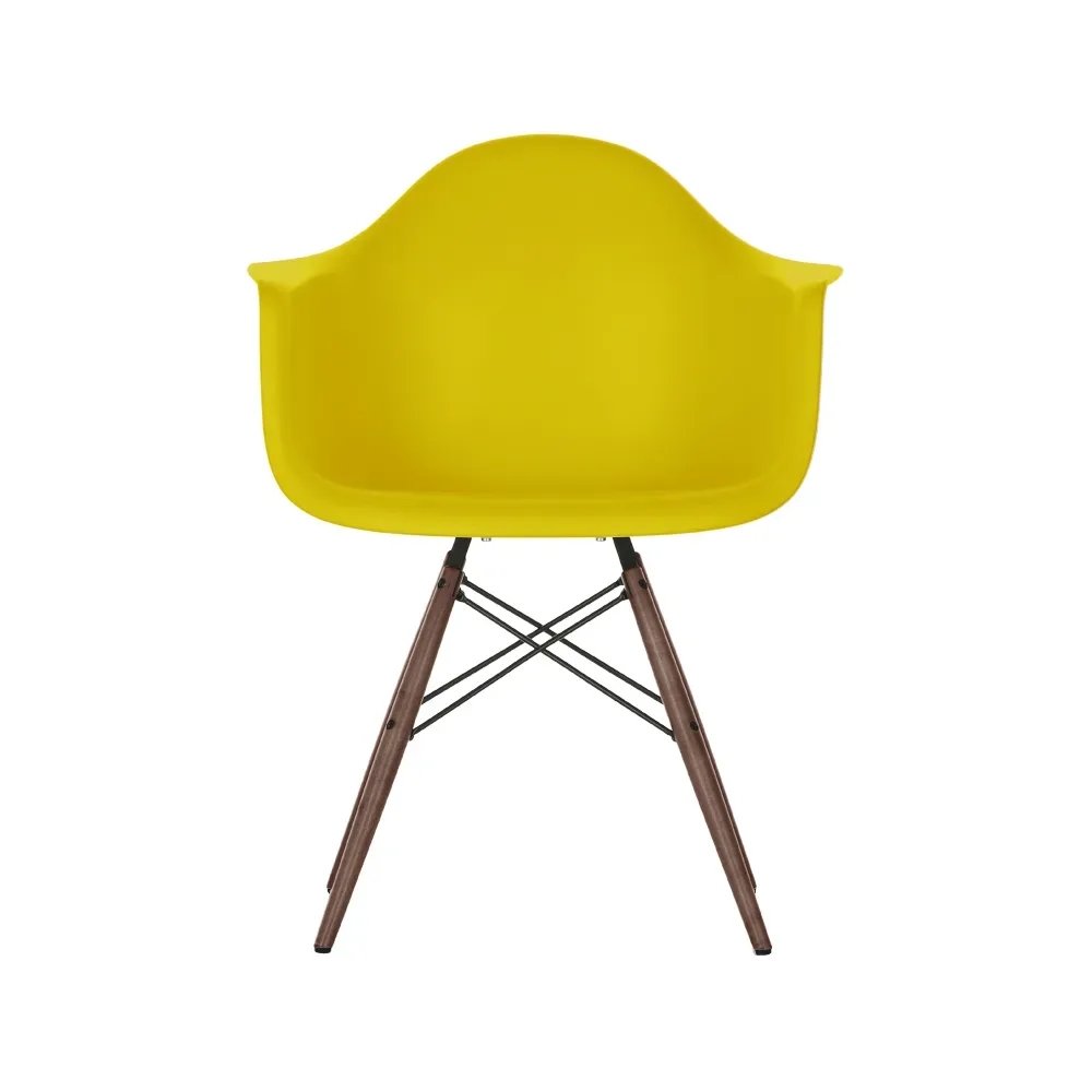 Vitra Eames Plastic Armchair RE DAW stol 34 mustard-dark maple