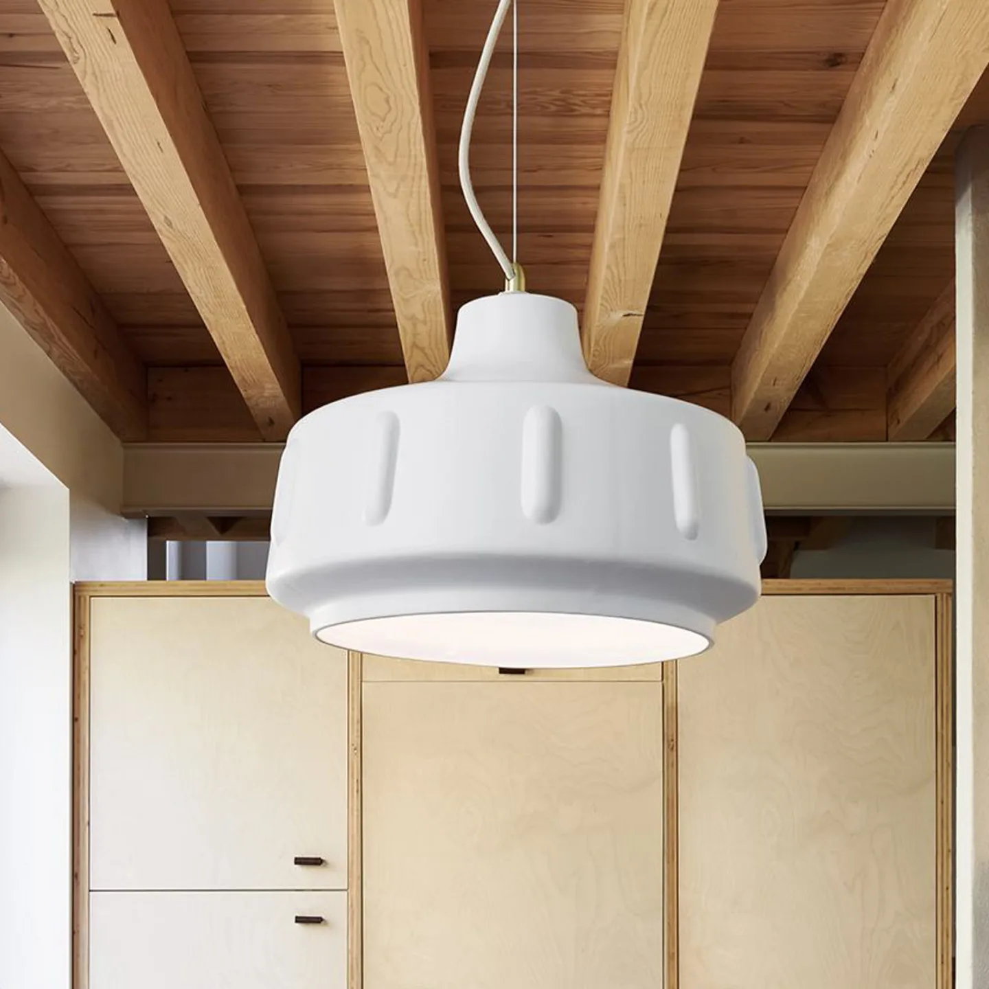 Jimmy Hängelampe Ø 38 cm, weiß, Keramik - MARKET SET - Wohnzimmer - Design - Einflammig