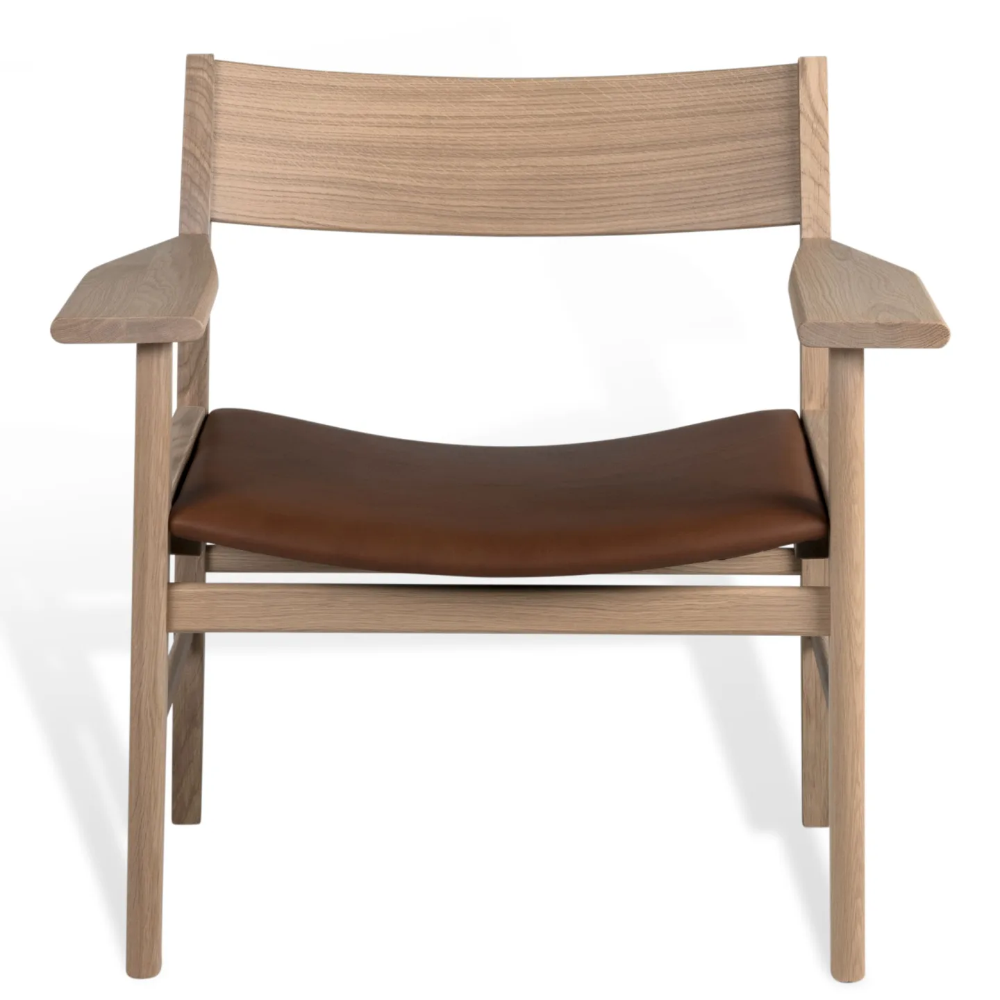 Mavis - Siza loungestol vitpigmenterad mattlackad ek/cognac - Fåtöljer - Pierre Sindre - Beige - Trä