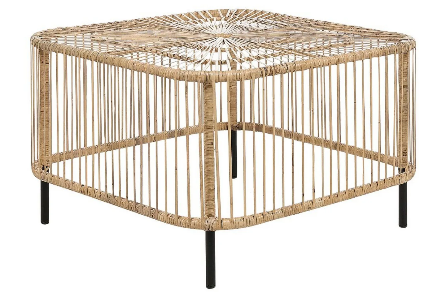 Rimouski Sidobord och Soffbord Utomhus 67 cm Trä Konstrotting - Natural/Svart