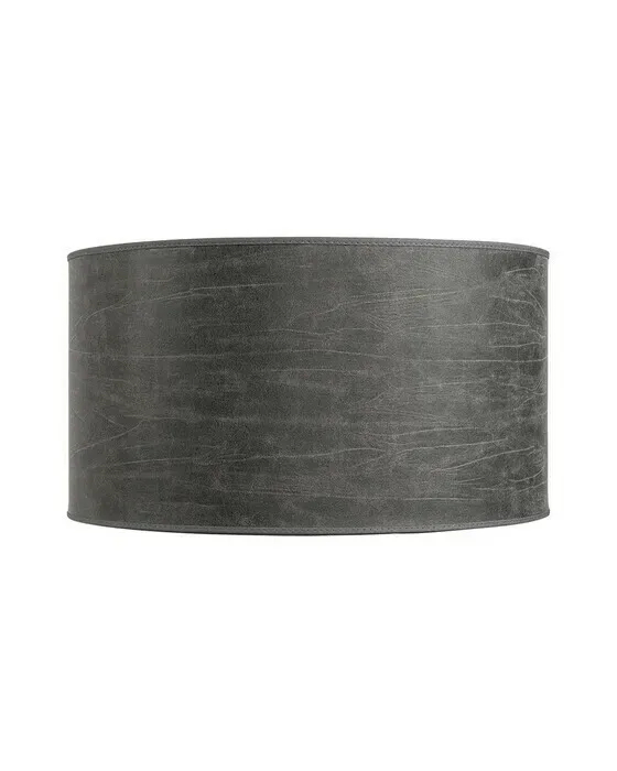 Cylinder lampskærm leather grey