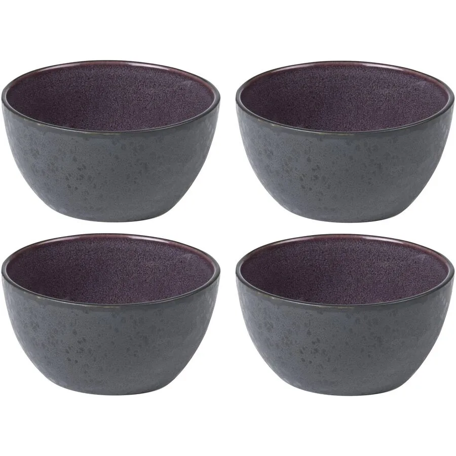 Schalen-Set BITZ Lila/Schwarz Steinzeug D 14 H 7 cm