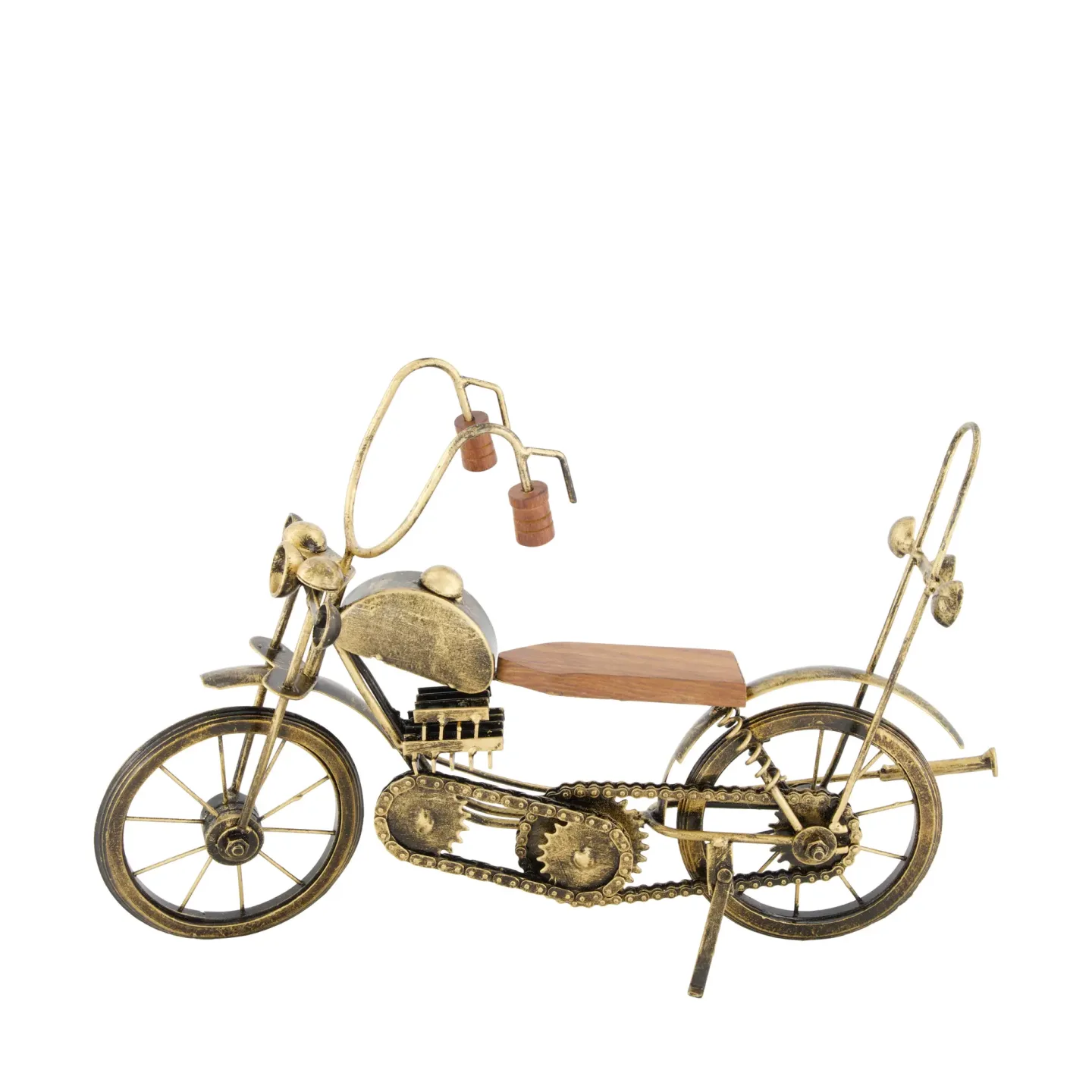 Decofinder Figur Motorrad, Antique Gold H: 24 cm | Schubiger Möbel