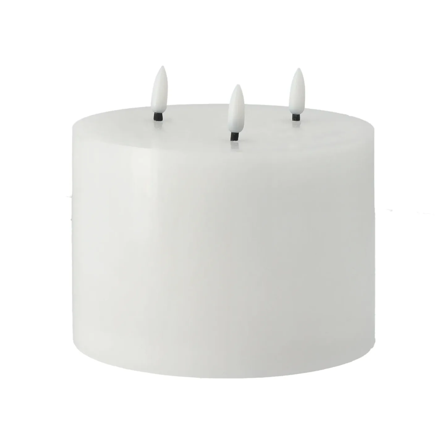 Scandi Essentials Bright Melt LED-Blockkerze 3 Dochten 13 cm Weiß