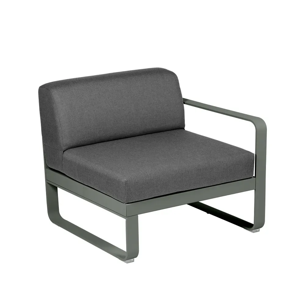 Fermob Bellevie Right modulsoffa Rosemary (grön), graphite grey dyna, 1-sits