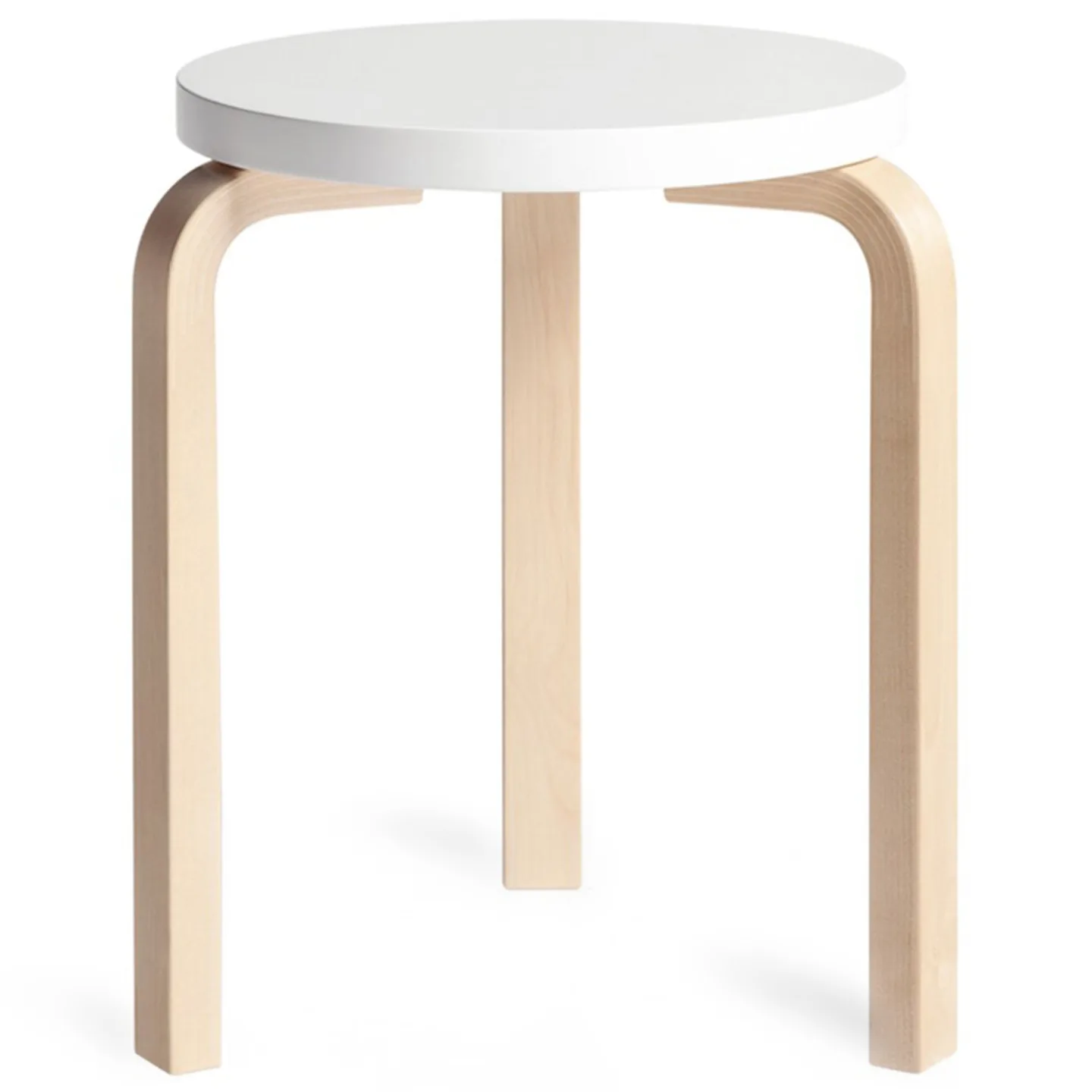 Artek - Stool 60 sittpall klarlackad björk / vitlackad björk - Pallar - Alvar Aalto