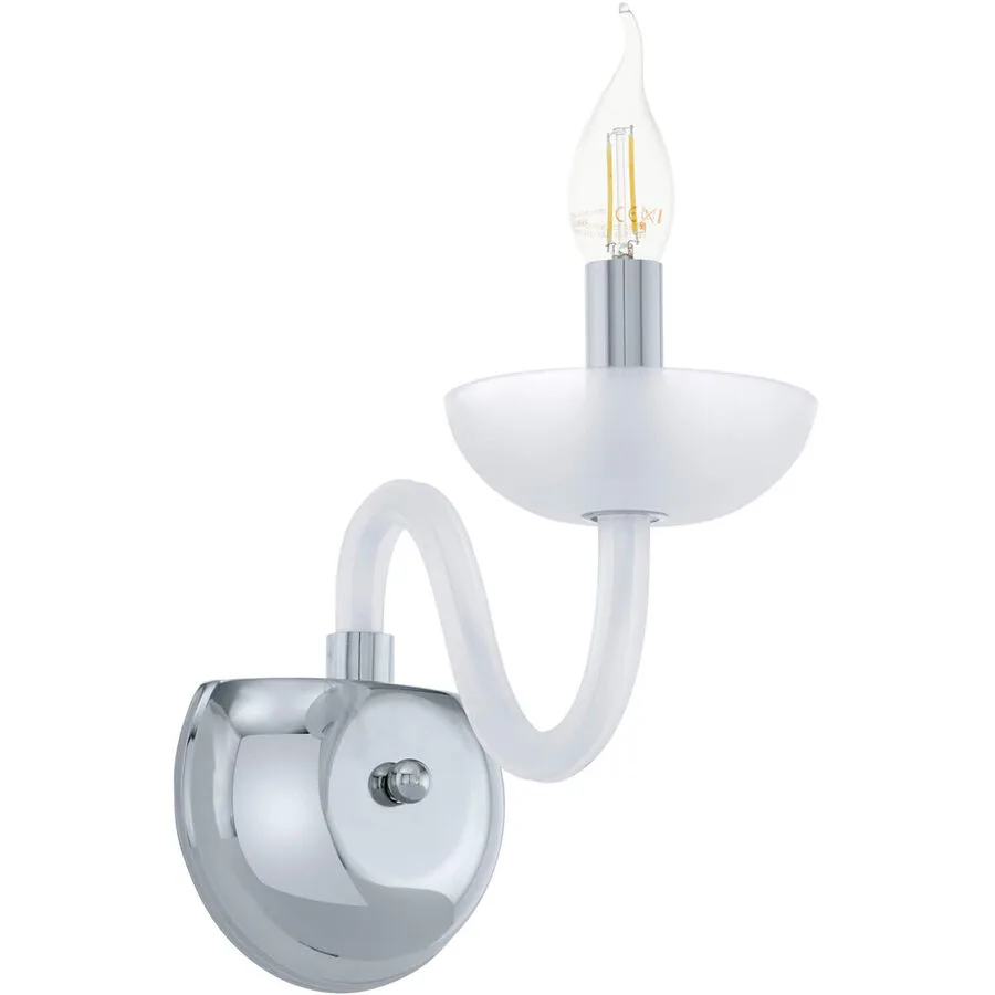 Wandlampe Falcado 1 Grau Stahl/Glas 12 cm 28 cm - Farbe: chrom - Material: Stahl/ Glas