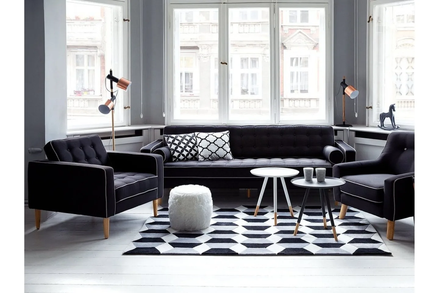 Owens Golvlampa 130 cm - Svart
