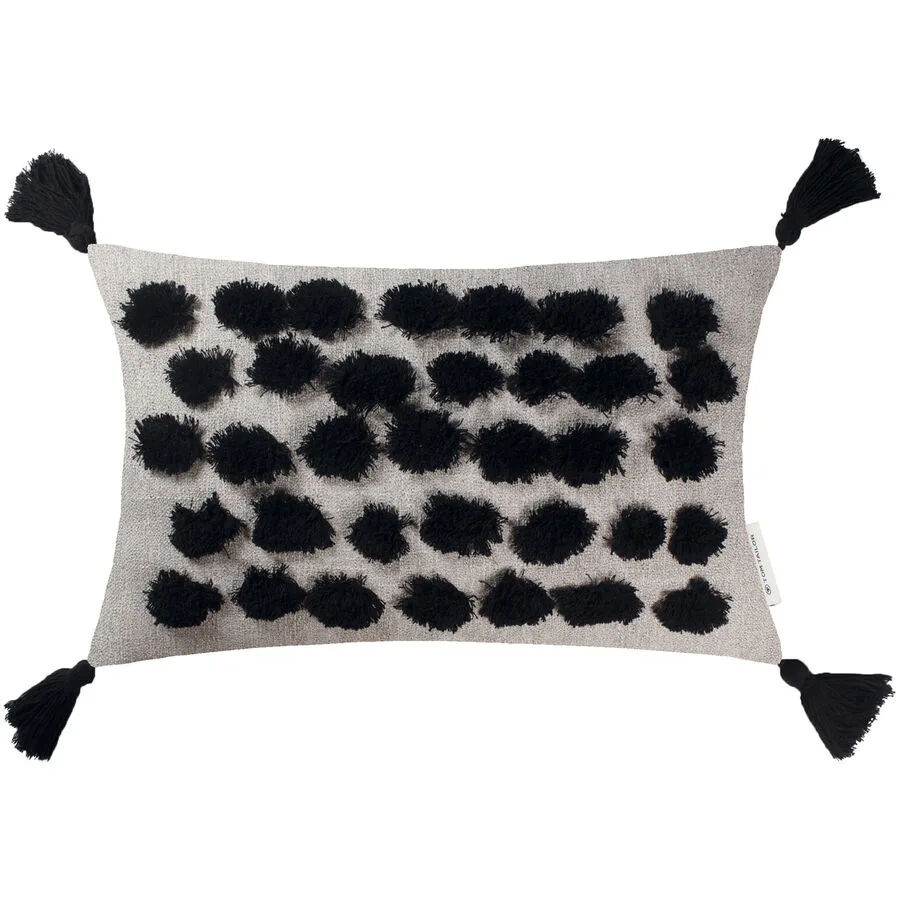 Tom Tailor Zierkissenbezug T-Tufted Blobs Natur/Schwarz Anderes Muster Leinen/Polyester B 30 T 50 cm - Material: Polyester/Leine