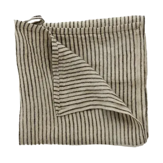 Olsson & Jensen Stripe Geschirrtuch Leinen 45x65 cm Schwarz-Sand