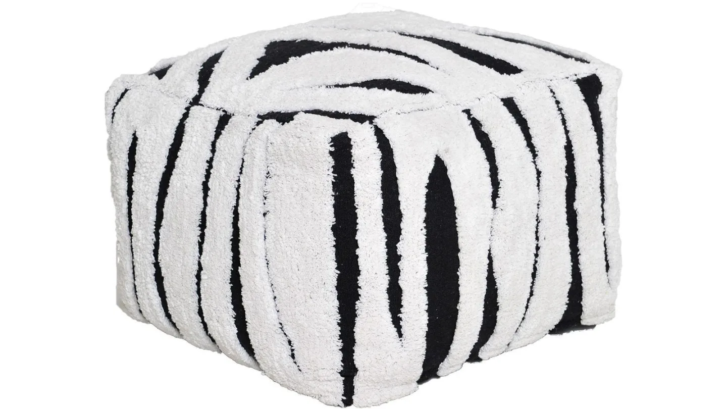 Mirello Puff 50 cm - Vit/Svart