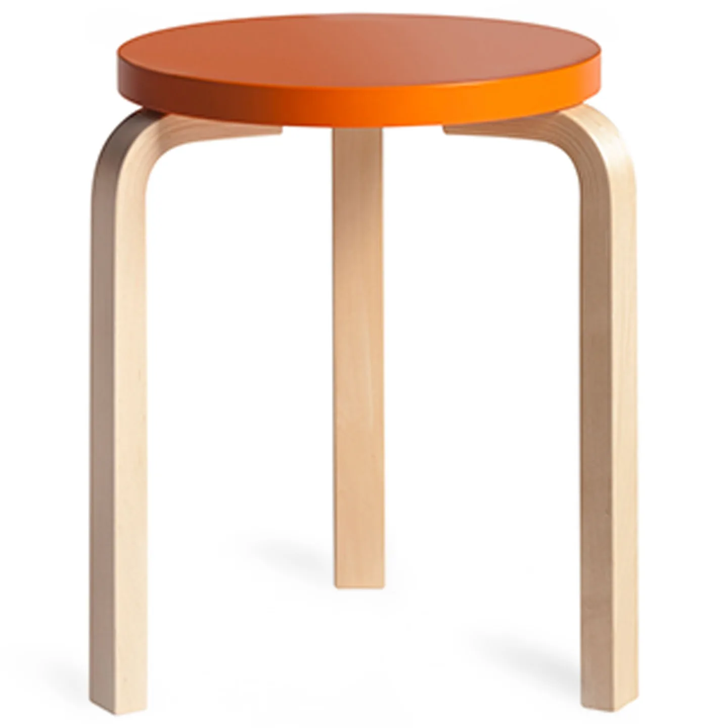 Artek - Stool 60 sittpall klarlackad björk / orangelackad björk - Pallar - Alvar Aalto