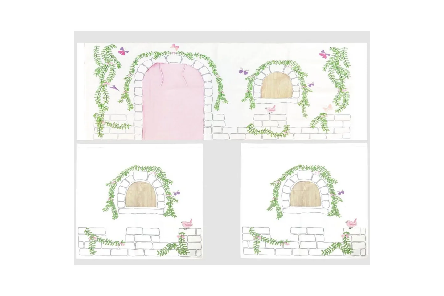 Pino Barngardiner 235 cm - Vit||Rosa