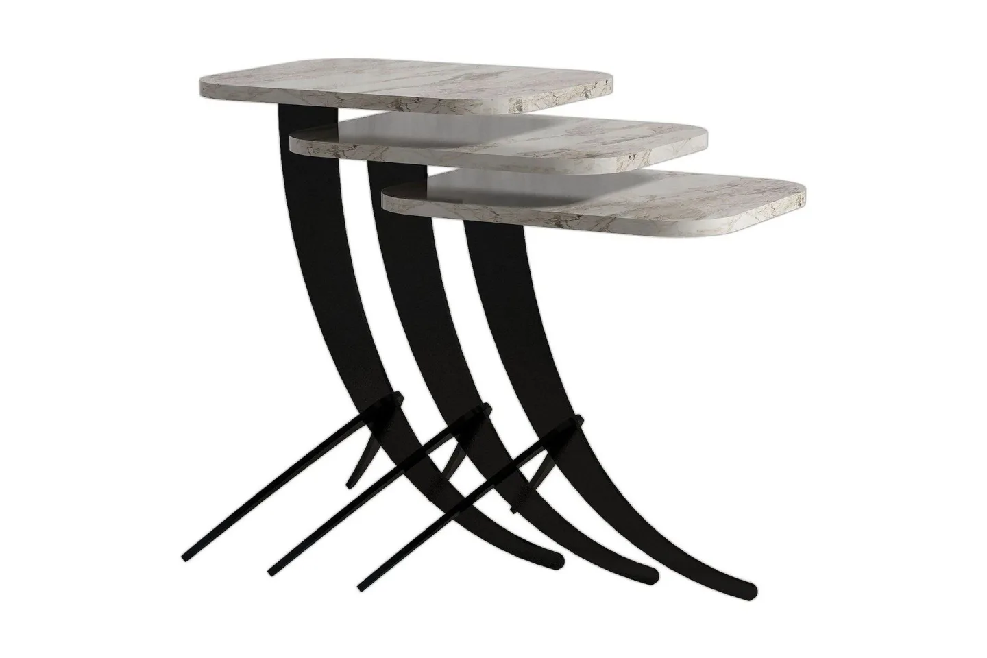 Erykah Satsbord 45 cm - Vit/Svart