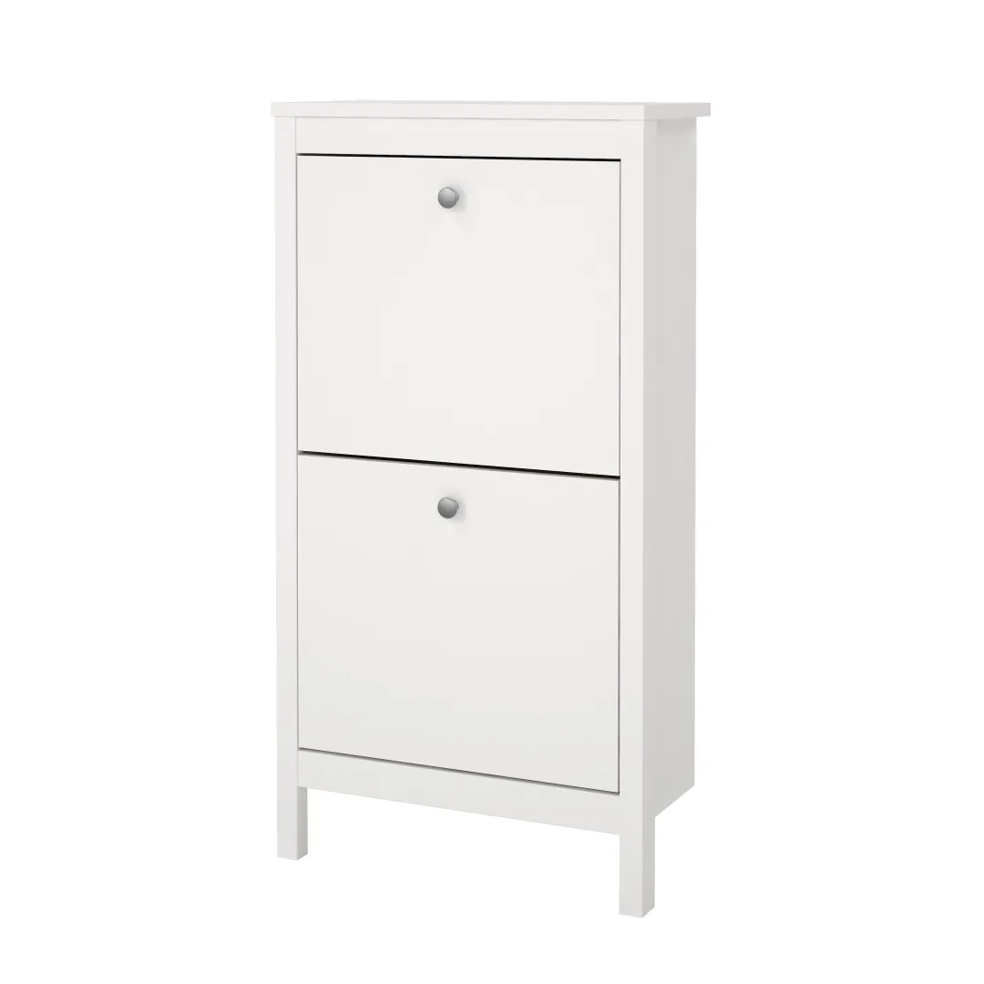 Madrid Schuhschrank 2 Klaptüren weiß.