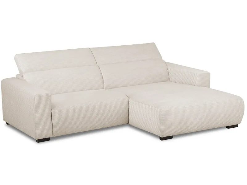 Ecksofa RENO Cord-Stoff cream
