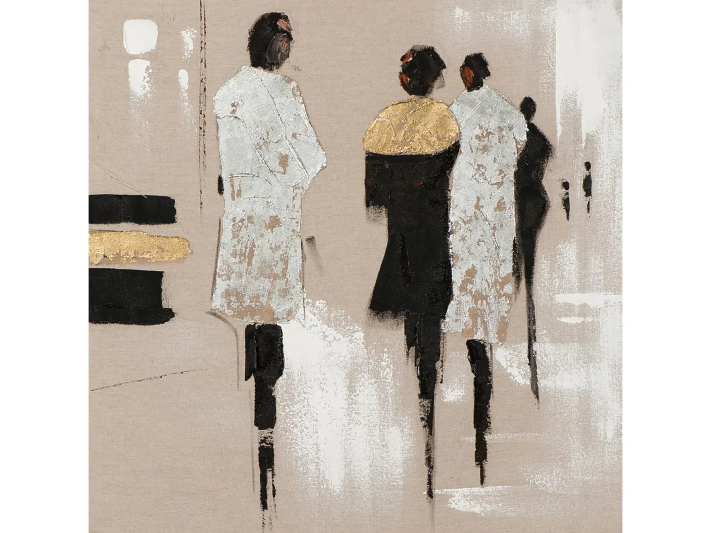 image LAND Bild Modenschau mit Gold und Silber 4 70x70 cm Grau | Schubiger Möbel