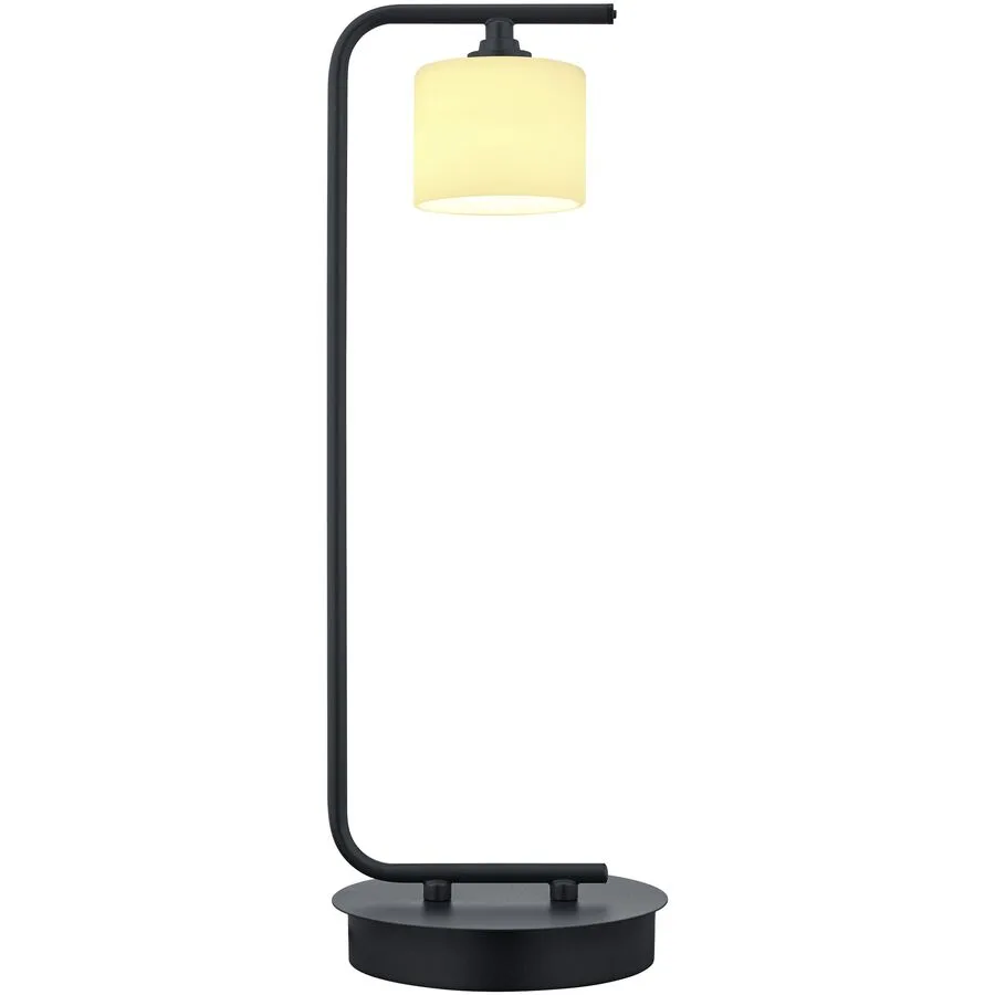 Tischlampe Anika Schwarz/Weiss Metall 15 cm 45 cm - Farbe: Schwarz, Weiss - LED - Lichtfarbe: Extra warmweiss - LED Energiesparlampen