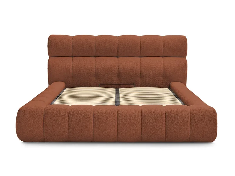Kastenbett BOBOCHIC MONT-BLANC 160x200cm boucle-stoff orange