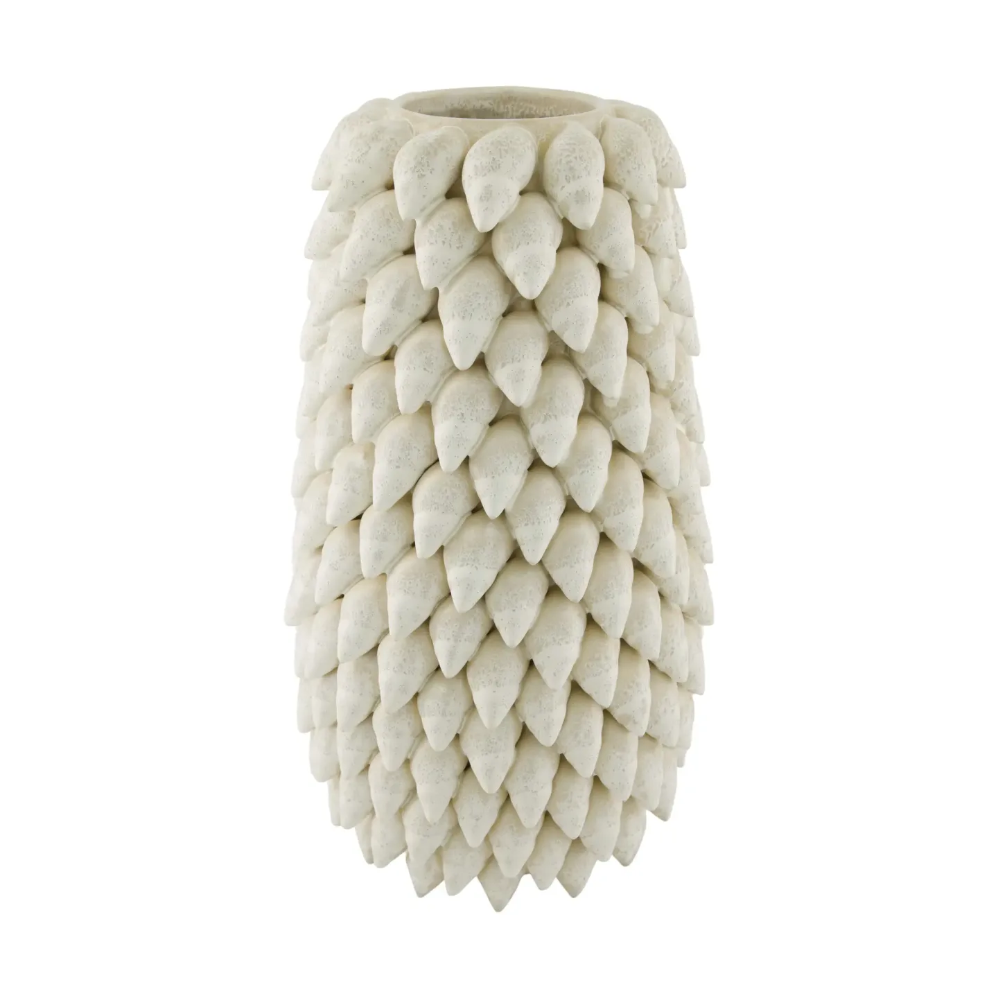 Decofinder Vase Muscheln Keramik Weiss H: 42 cm | Schubiger Möbel