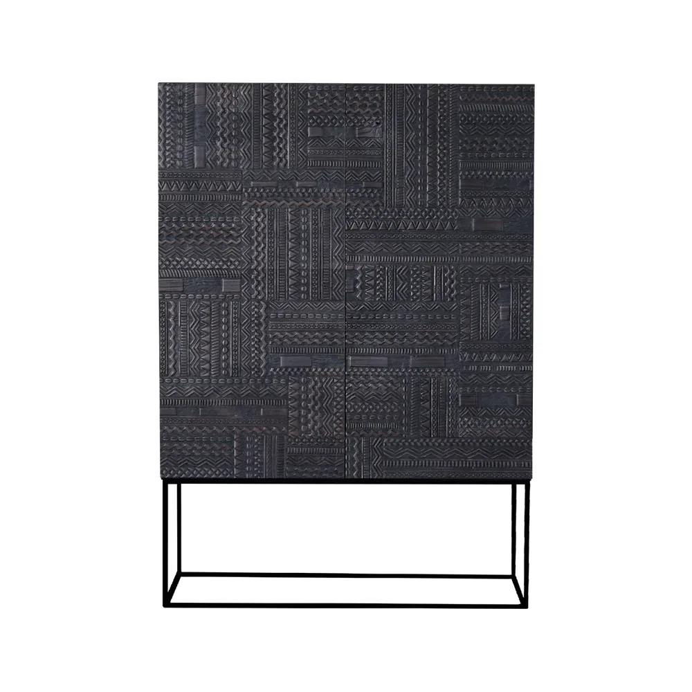 Ethnicraft Ancestors Tabwa Schrank Teak 3-türig-2 Schubladen126x180