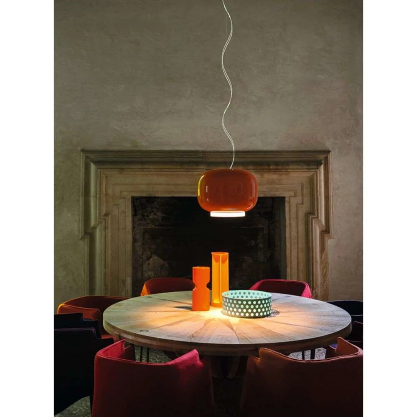 Chouchin 1 LED Pendelleuchte Dimmbar Orange - Foscarini - Glas